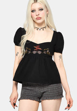 Genevra Embroidered Babydoll Top EU 34