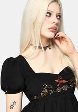 Genevra Embroidered Babydoll Top EU 34
