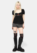 Genevra Embroidered Babydoll Top EU 34