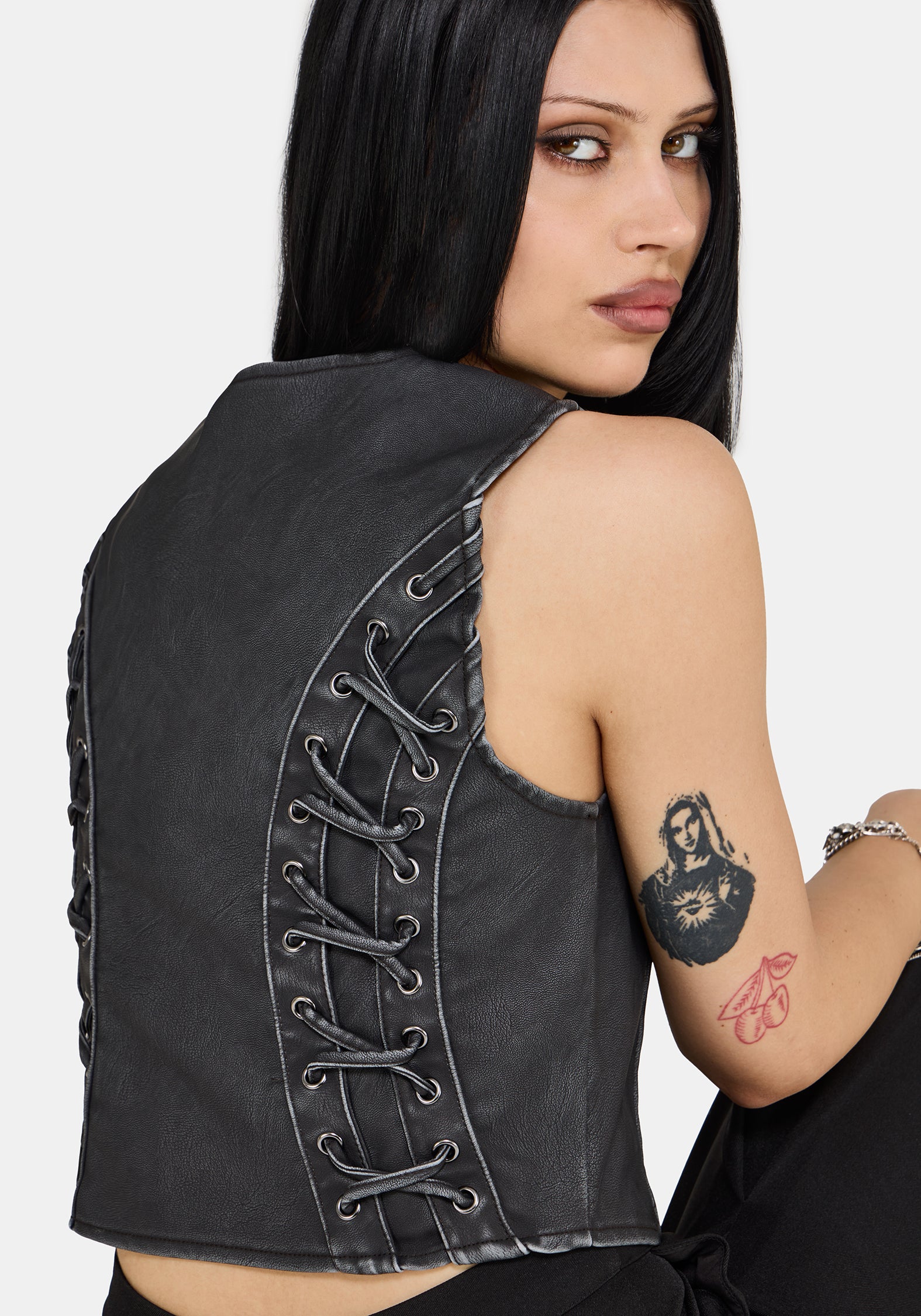 Sirrha PU Serpent Embroidered Waistcoat EU 34