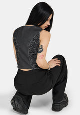 Sirrha PU Serpent Embroidered Waistcoat EU 34