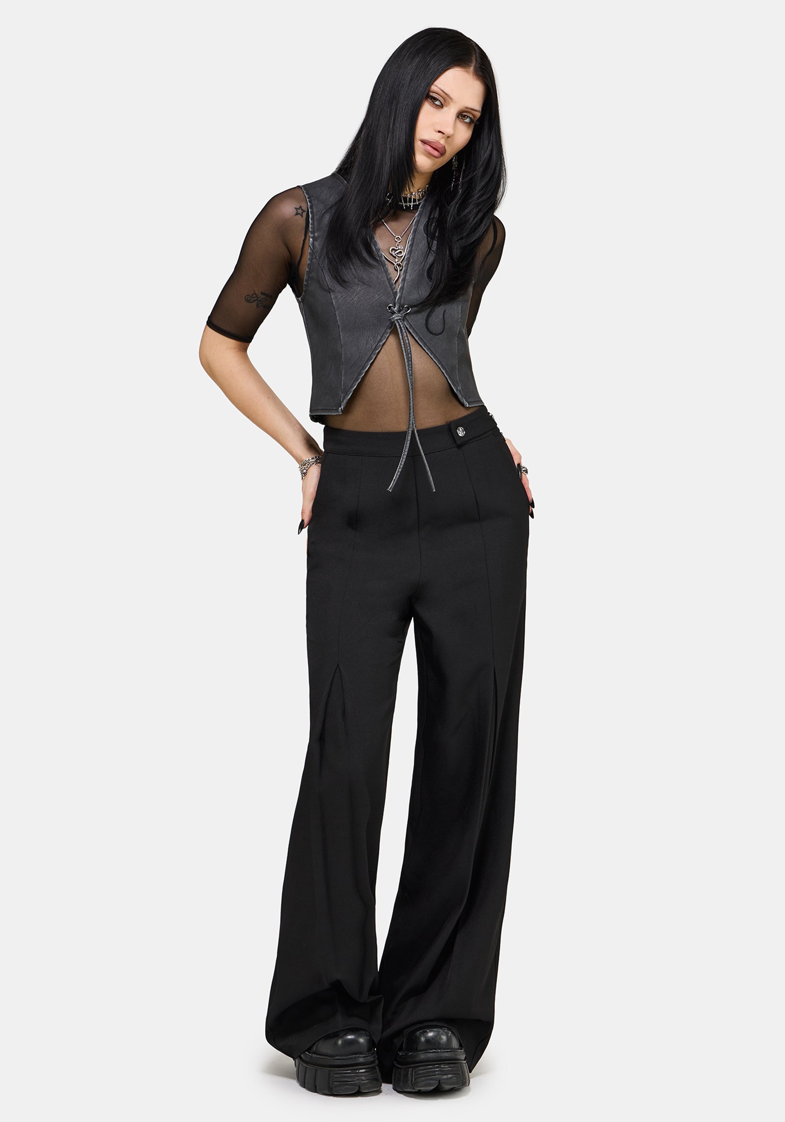 Sirrha PU Serpent Embroidered Waistcoat EU 34