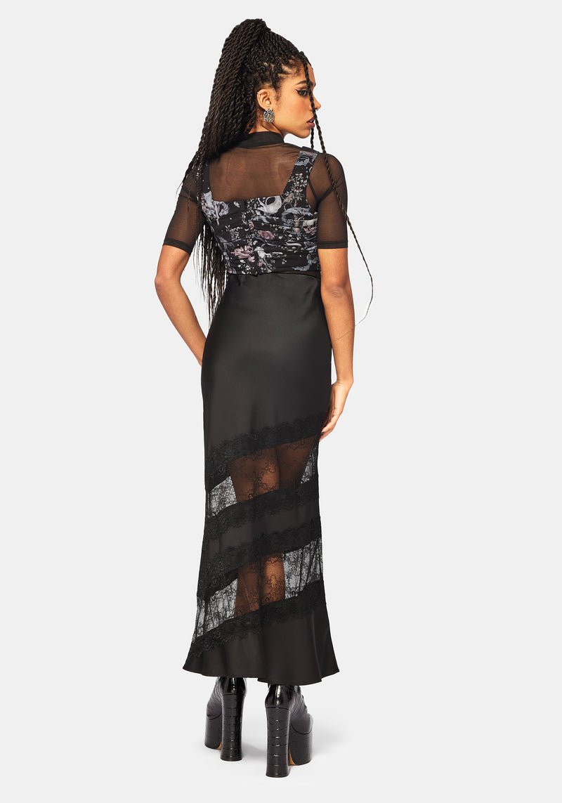 Merunicorn Enchanted Forest Print Ruched Corset Top