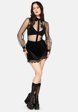 Fen Bug Embroidery Organza Sheer Shirt