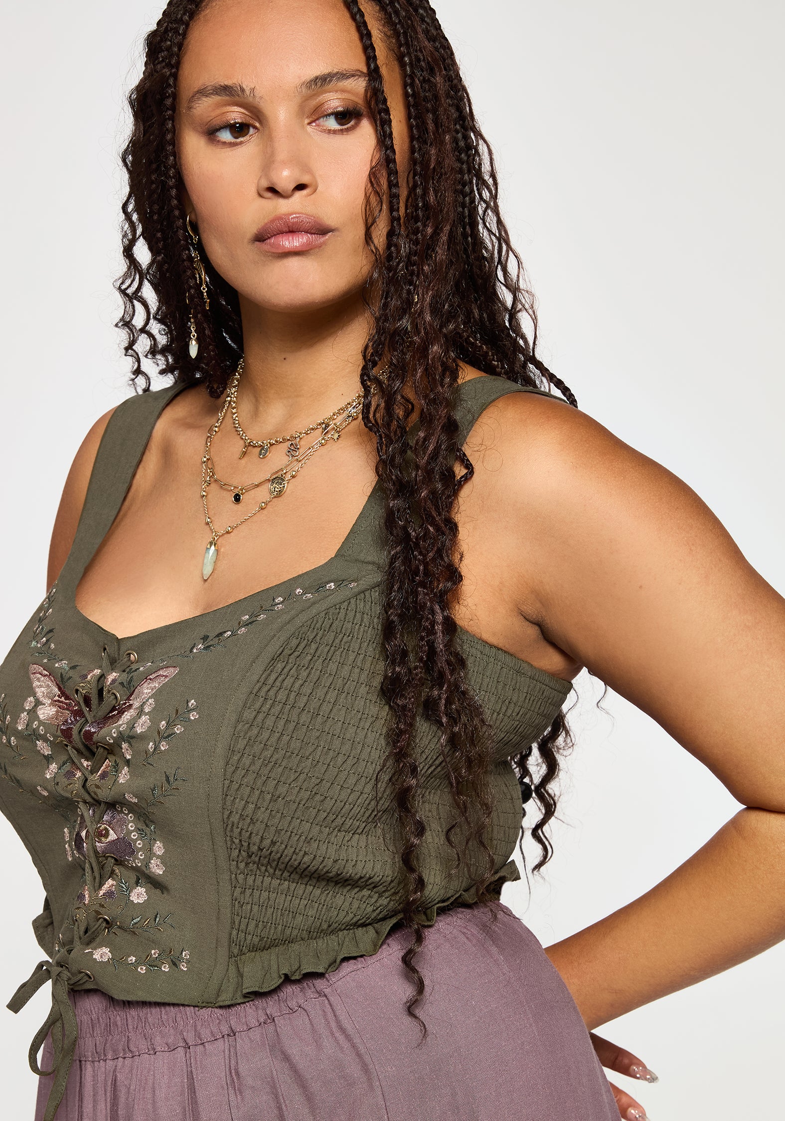 Siora Folklore Embroidered Corset Top