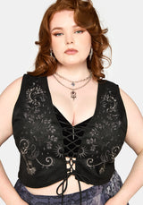 Thorn Bloom Embellished Suede Waistcoat