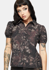 Caelis Print Puff Sleeve Blouse