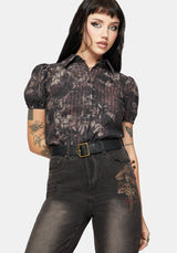Caelis Print Puff Sleeve Blouse