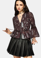 Dusha Garden Print Lace Insert Blouse