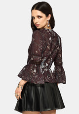Dusha Garden Print Lace Insert Blouse
