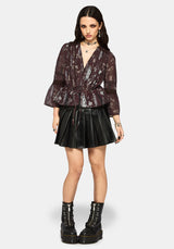 Dusha Garden Print Lace Insert Blouse