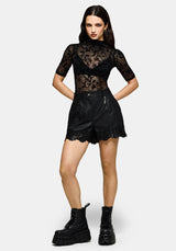 Deadly Nightshade Flocked Mesh Bodysuit