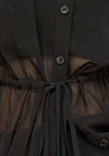 Margot Chiffon Cinch Slim Shirt