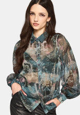 Thalassa Print Chiffon Shirt
