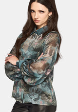 Thalassa Print Chiffon Shirt