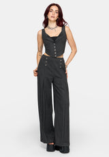 Blair Pinstripe Lace Insert Stripe Corset