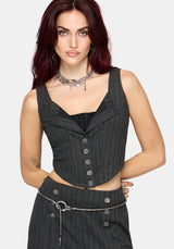 Blair Pinstripe Lace Insert Stripe Corset
