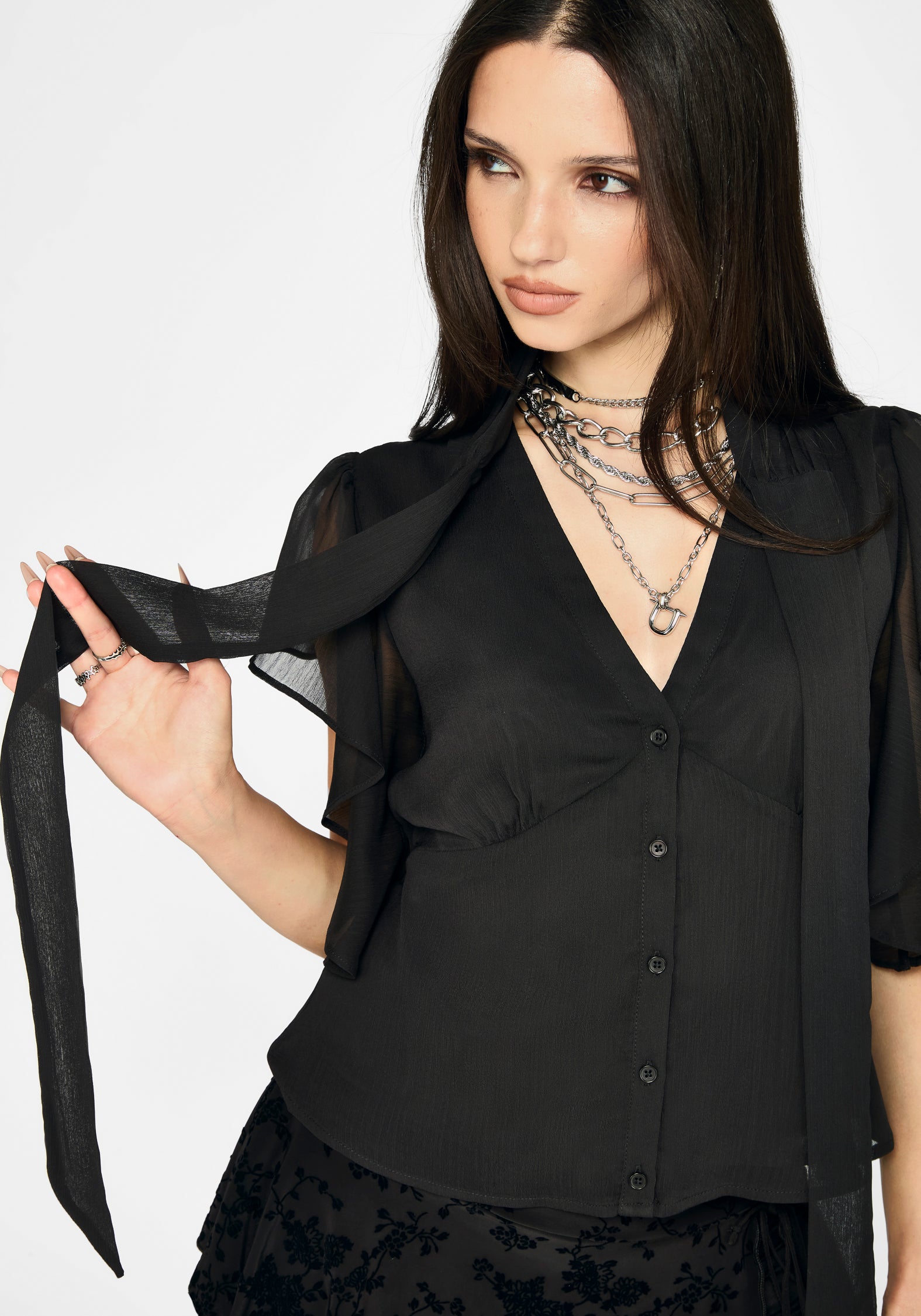 Fia Bindung Hals Bluse