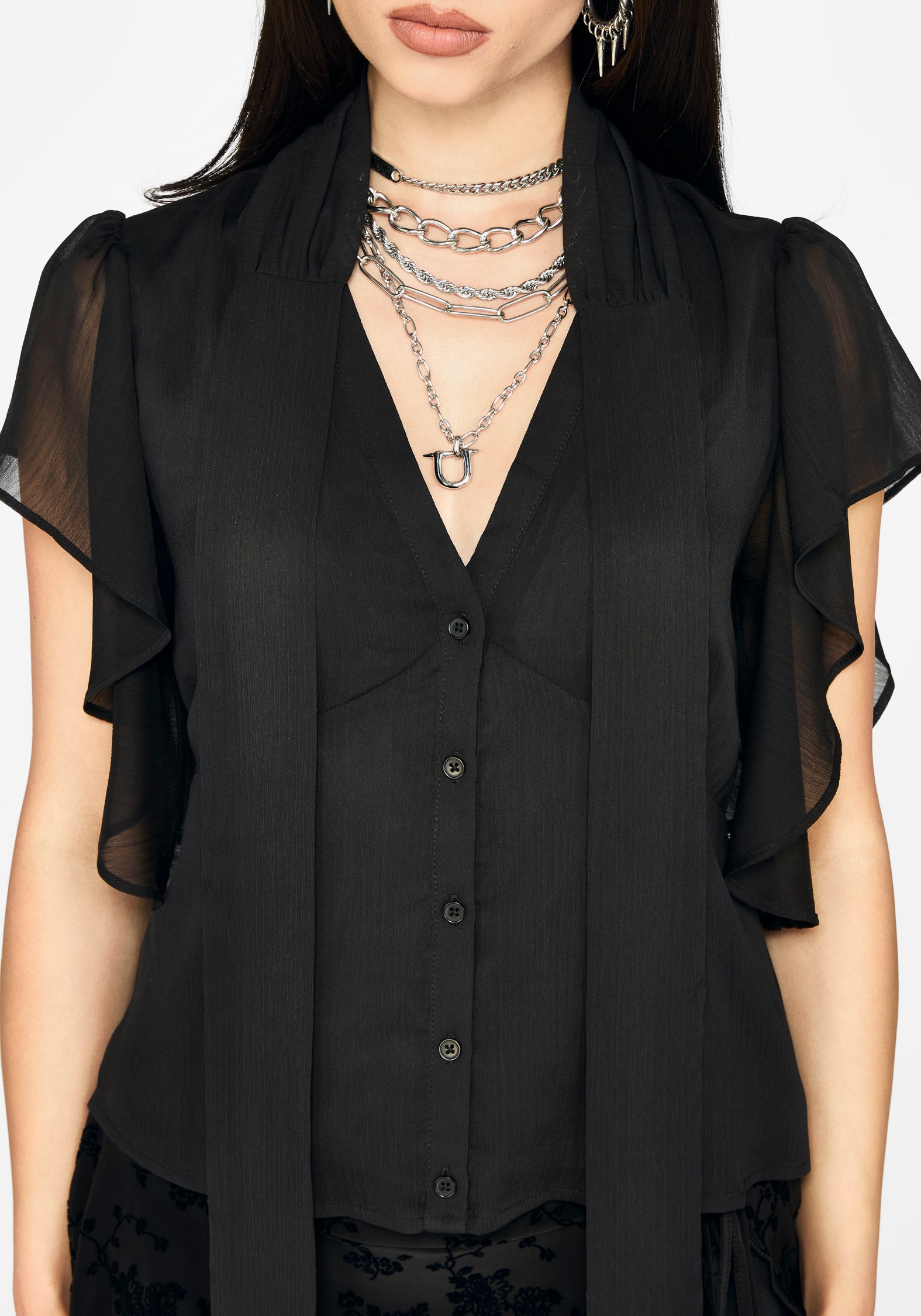 Fia Bindung Hals Bluse
