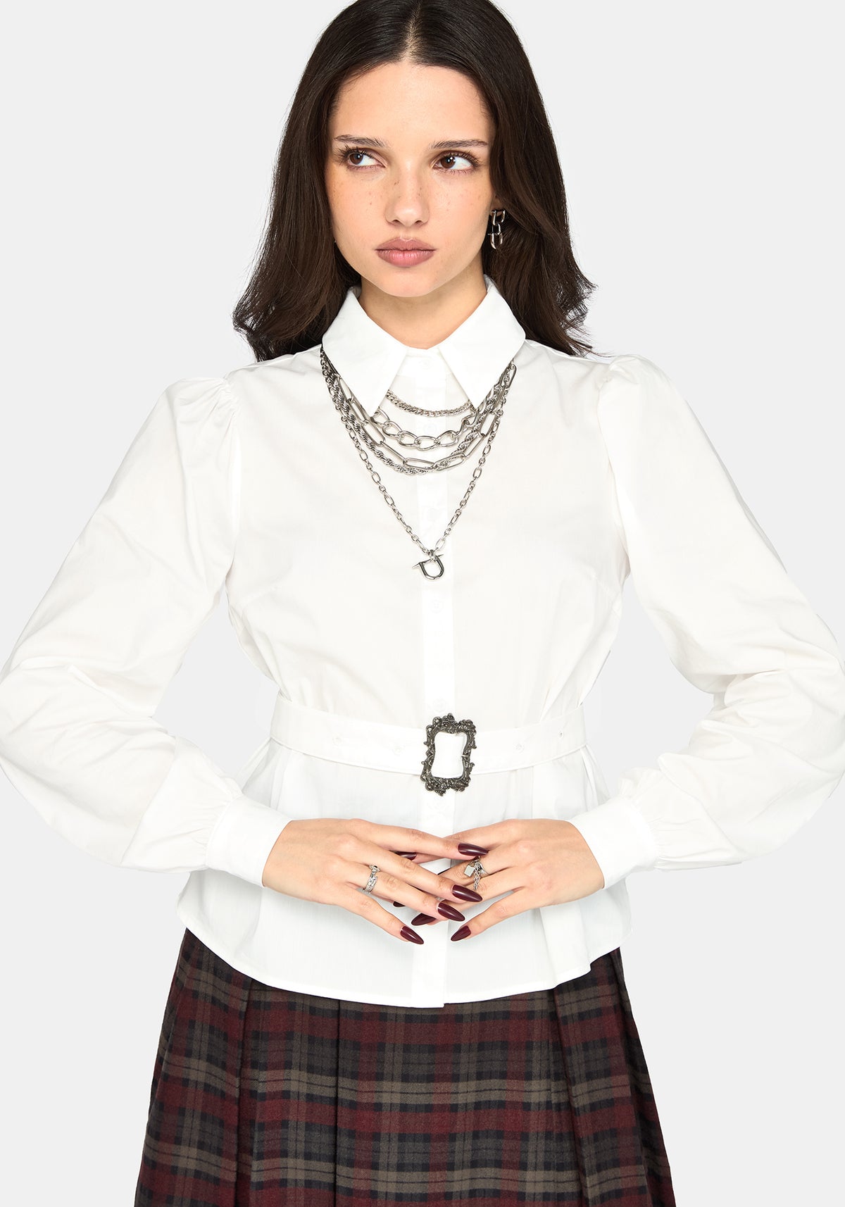 Nina Belted Poplin Shirt