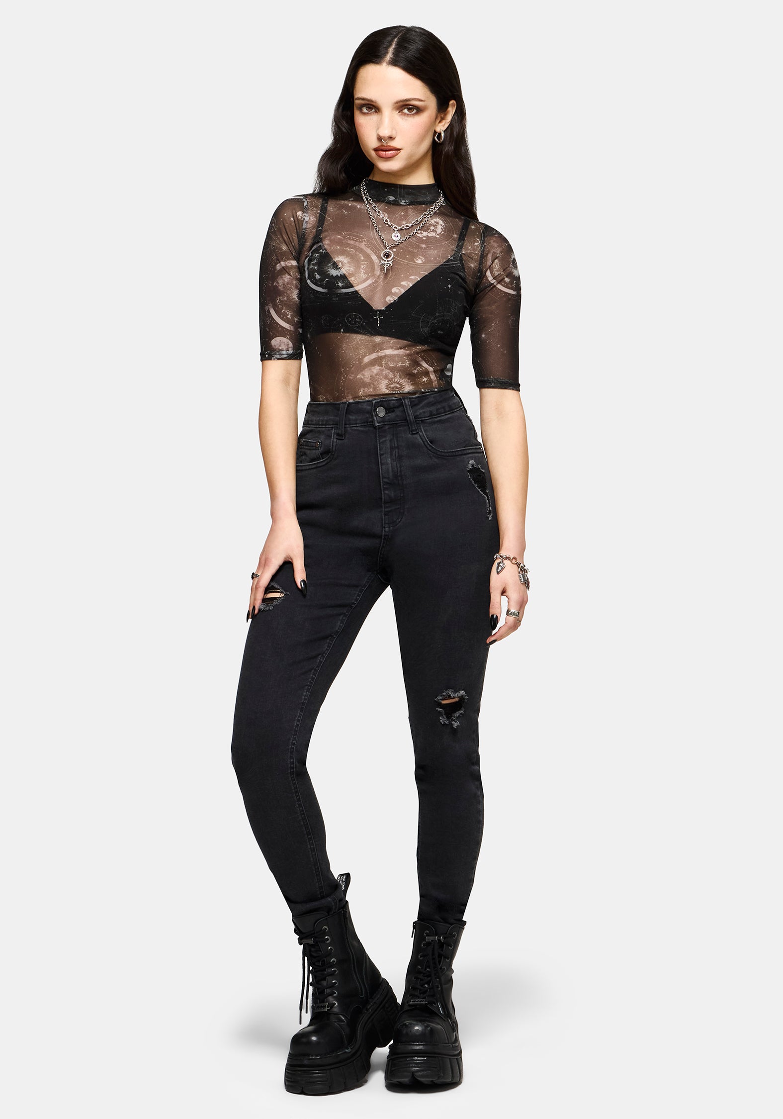 Elise Celestial Jinx Mesh Top