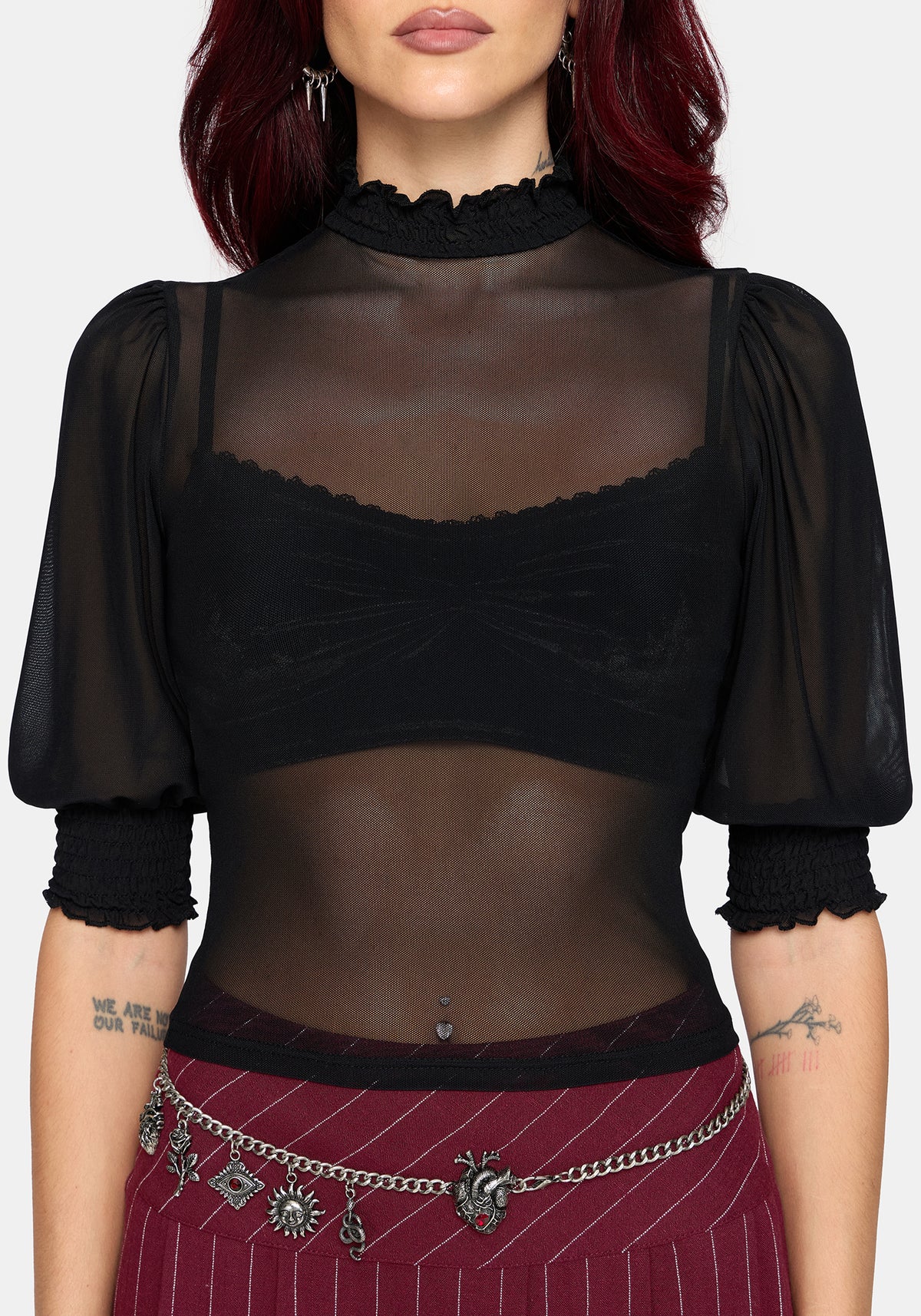Mave Shirred Mesh Blouse EU 34