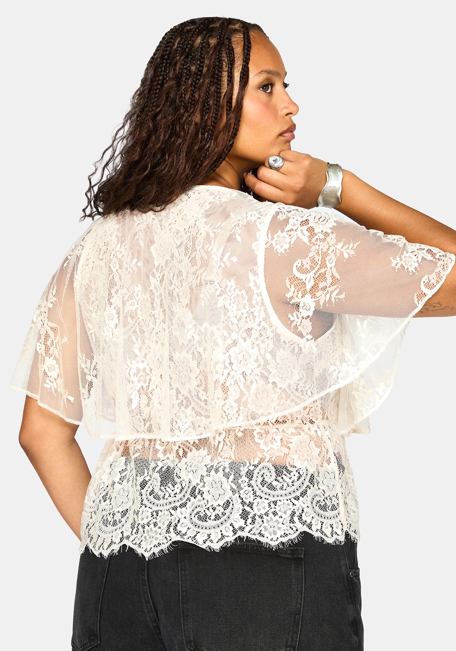 Ania Lace Cape Top