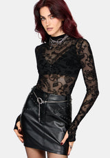 Sanct Flock Mesh Necrosis Long Sleeve Top