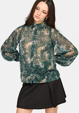 Renard Print Chiffon Shirt