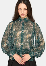 Renard Print Chiffon Shirt
