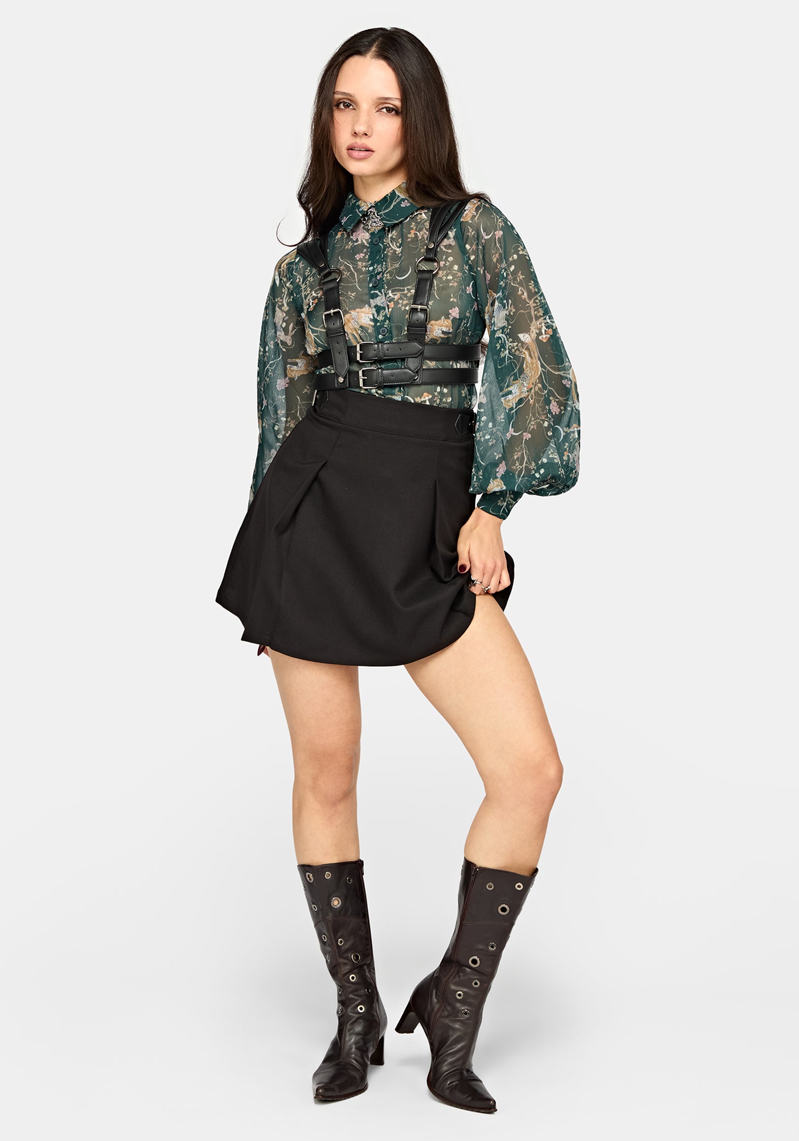 Renard Print Chiffon Shirt