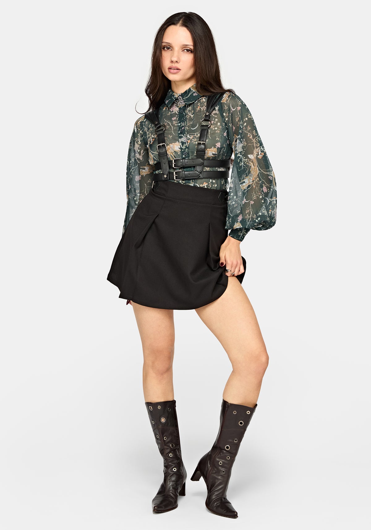 Renard Print Chiffon Shirt