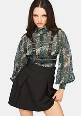 Renard Print Chiffon Shirt
