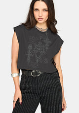 Alana Tie Side Graphic Crop Top
