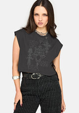 Alana Tie Side Graphic Crop Top