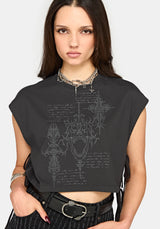 Alana Tie Side Graphic Crop Top