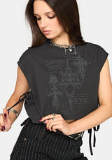 Alana Tie Side Graphic Crop Top