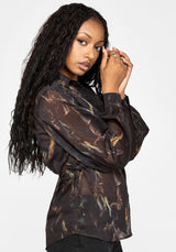 Ember Cinch Waist Chiffon Shirt