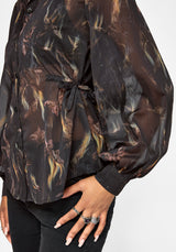 Ember Cinch Waist Chiffon Shirt