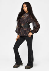 Ember Cinch Waist Chiffon Shirt