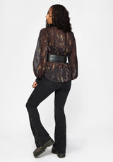 Ember Cinch Waist Chiffon Shirt