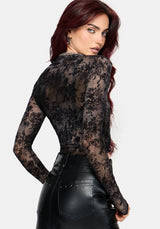 Zuri Button Down Lace Printed Shirt