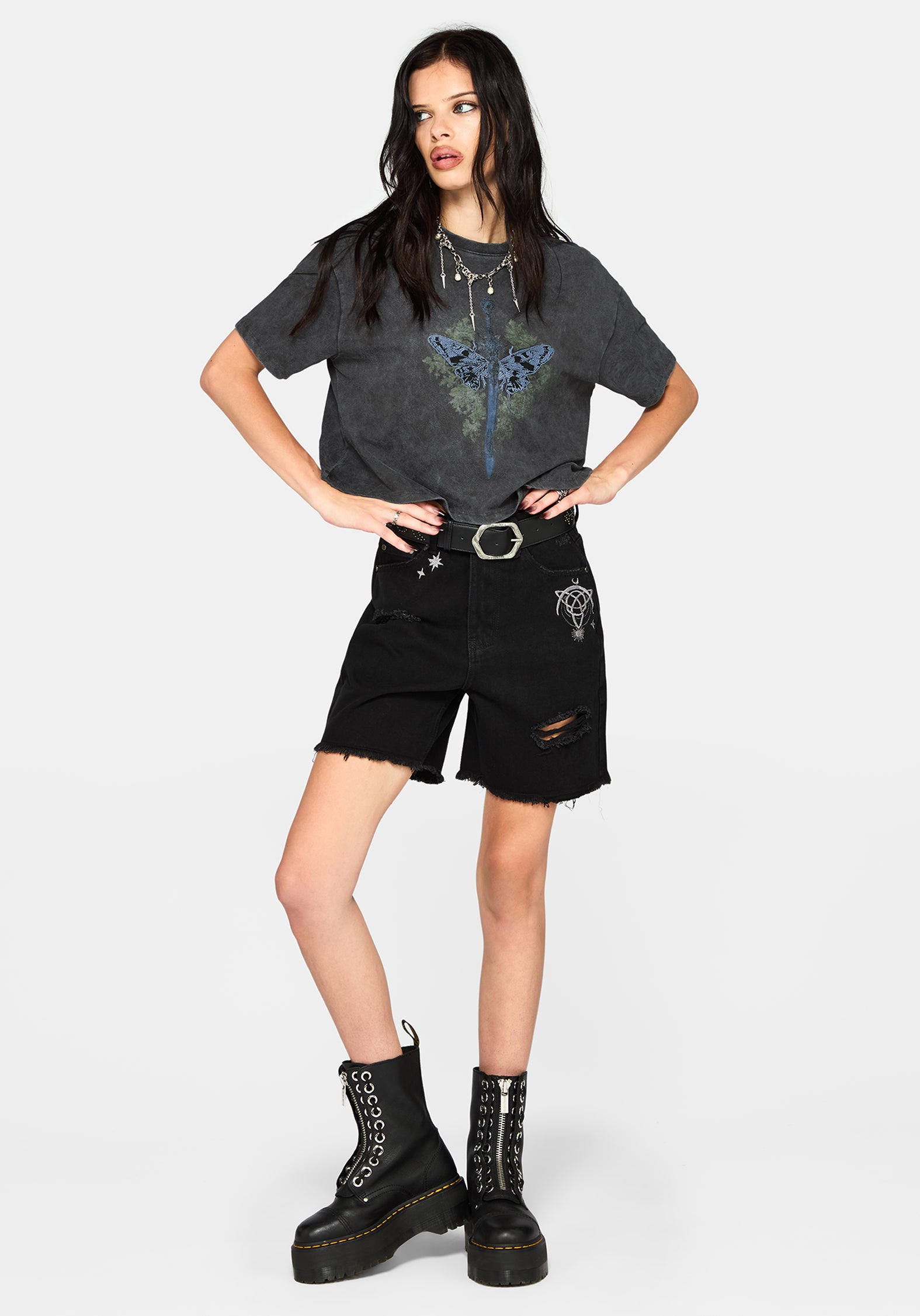 Lunar Sword Embroidered Boxy Tee