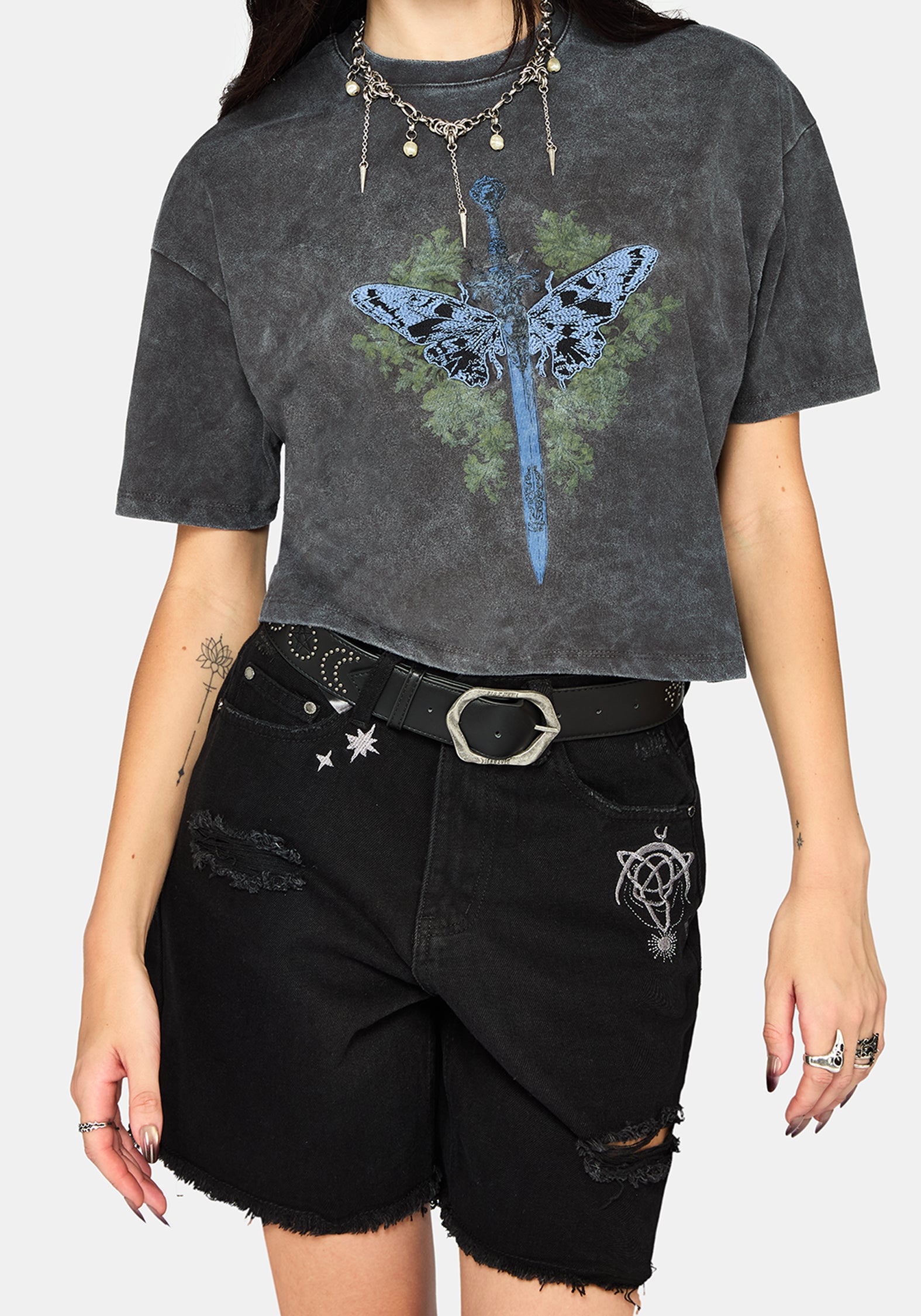 Lunar Sword Embroidered Boxy Tee
