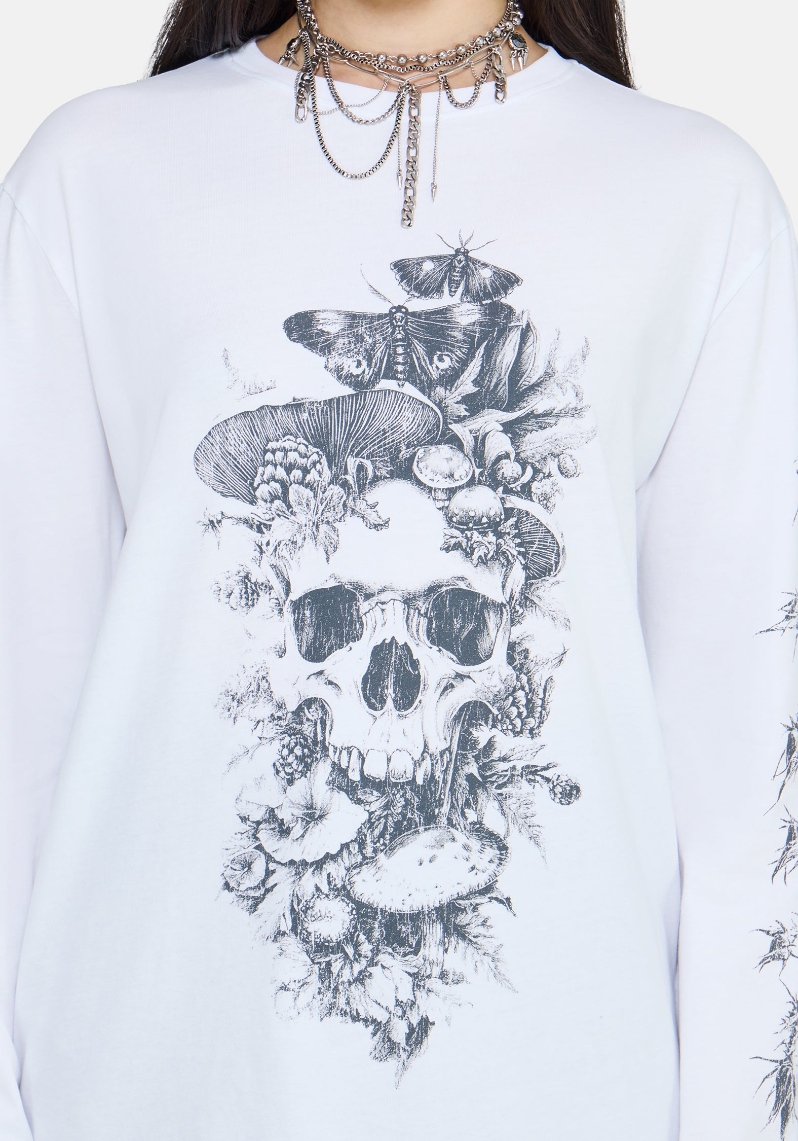 Skulla Long Sleeve Oversized T-Shirt