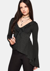 Kayla Stripe Frill Jersey Top