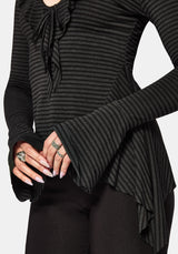 Kayla Stripe Frill Jersey Top