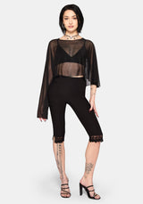Emmie Black Mesh Poncho