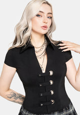Alina Stripe Bengaline Eyelet Shirt EU 34