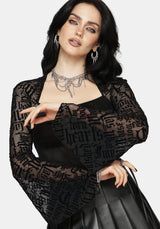 Ashes & Words Square Neck Flock Mesh Top